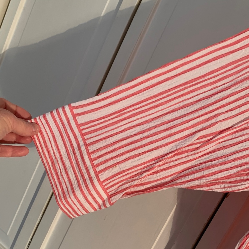 White Stag Pink & White Striped Button Down Shirt EUC - Picture 4 of 8